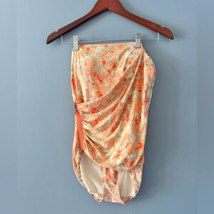 Michael Kors Orange and Cream One-Piece Swimsuit Size 10